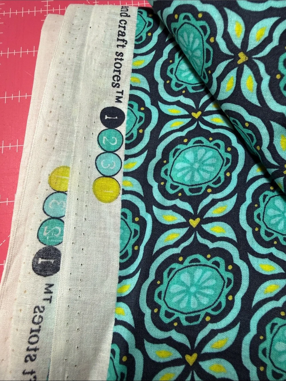 6yds Soft Mint Diamond & 1 yd blue and green Cotton Fabric